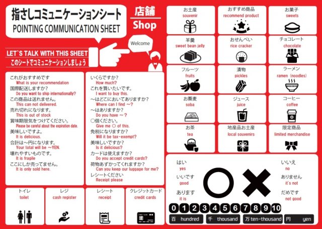 『指さしコミュニケーションシート』をご利用ください