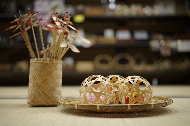 店内には可愛い竹細工がいっぱい