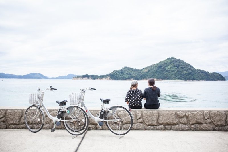 島内のさんぽはレンタサイクルがおススメ。