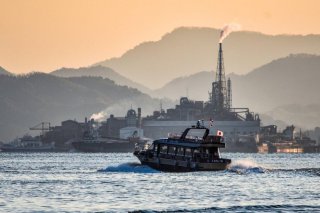 契島を背に大久野島を目指します