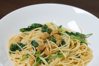 うにホーレンの和風スパゲティ